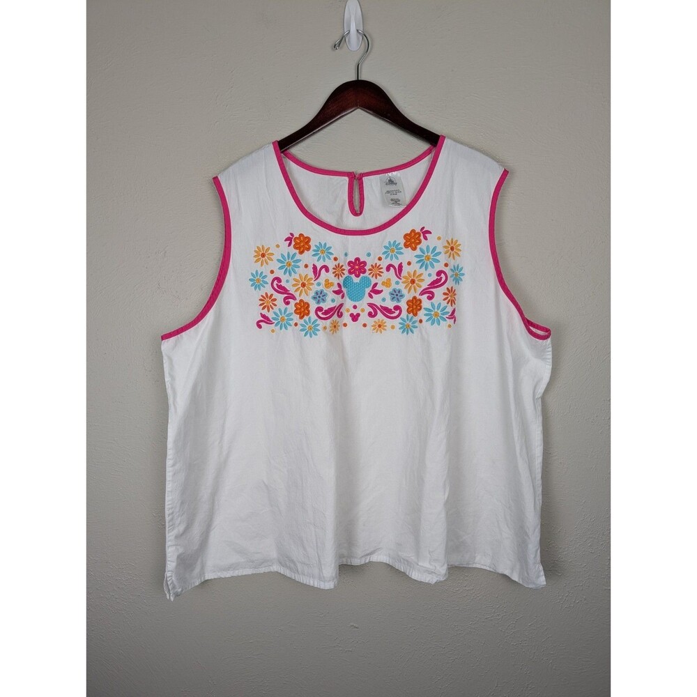 Disney Embroidered Floral Tank Top